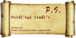 Polónyi Ilmár névjegykártya